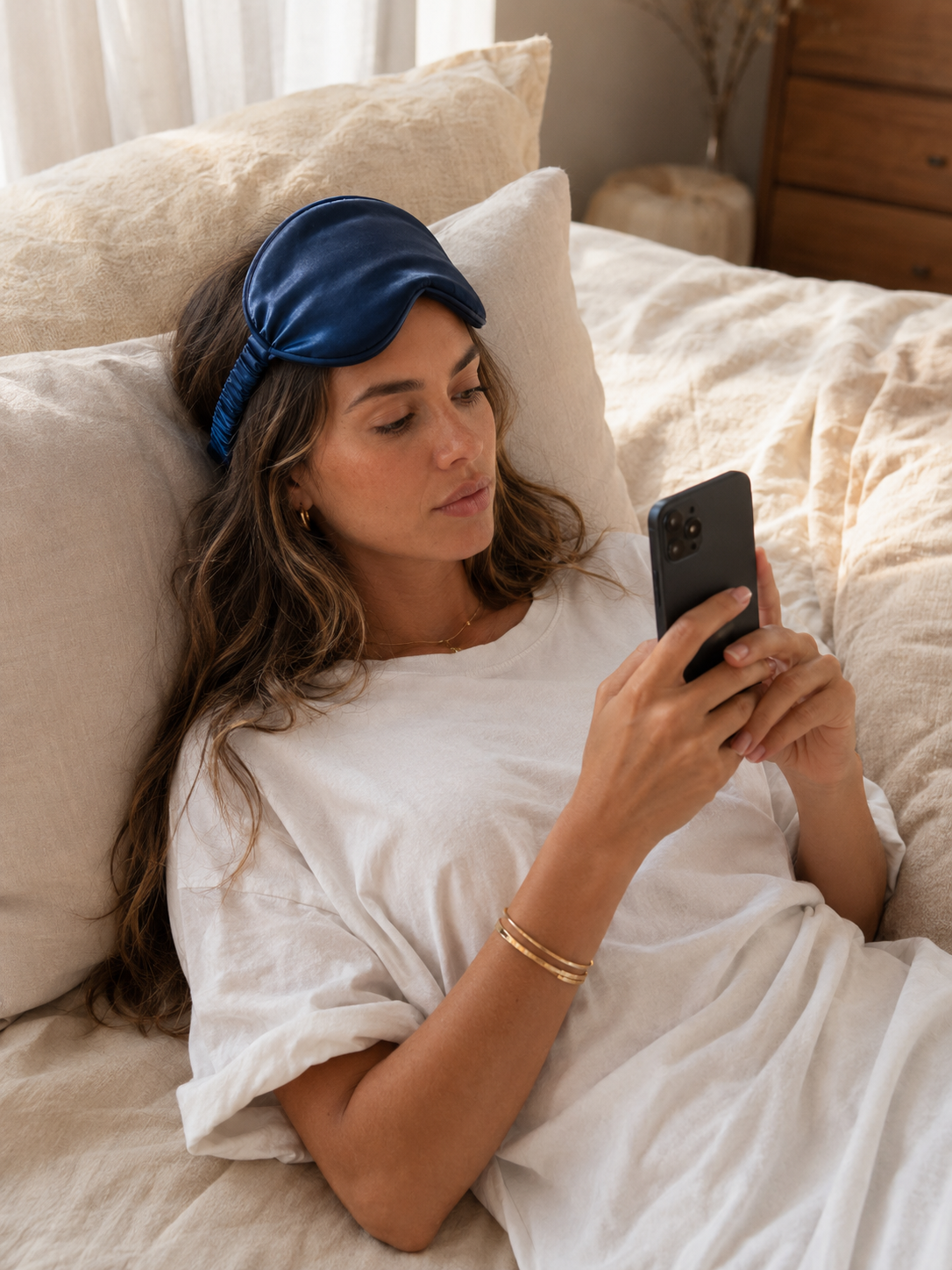 Reversible Satin Sleep Eye Mask with Light Blocking