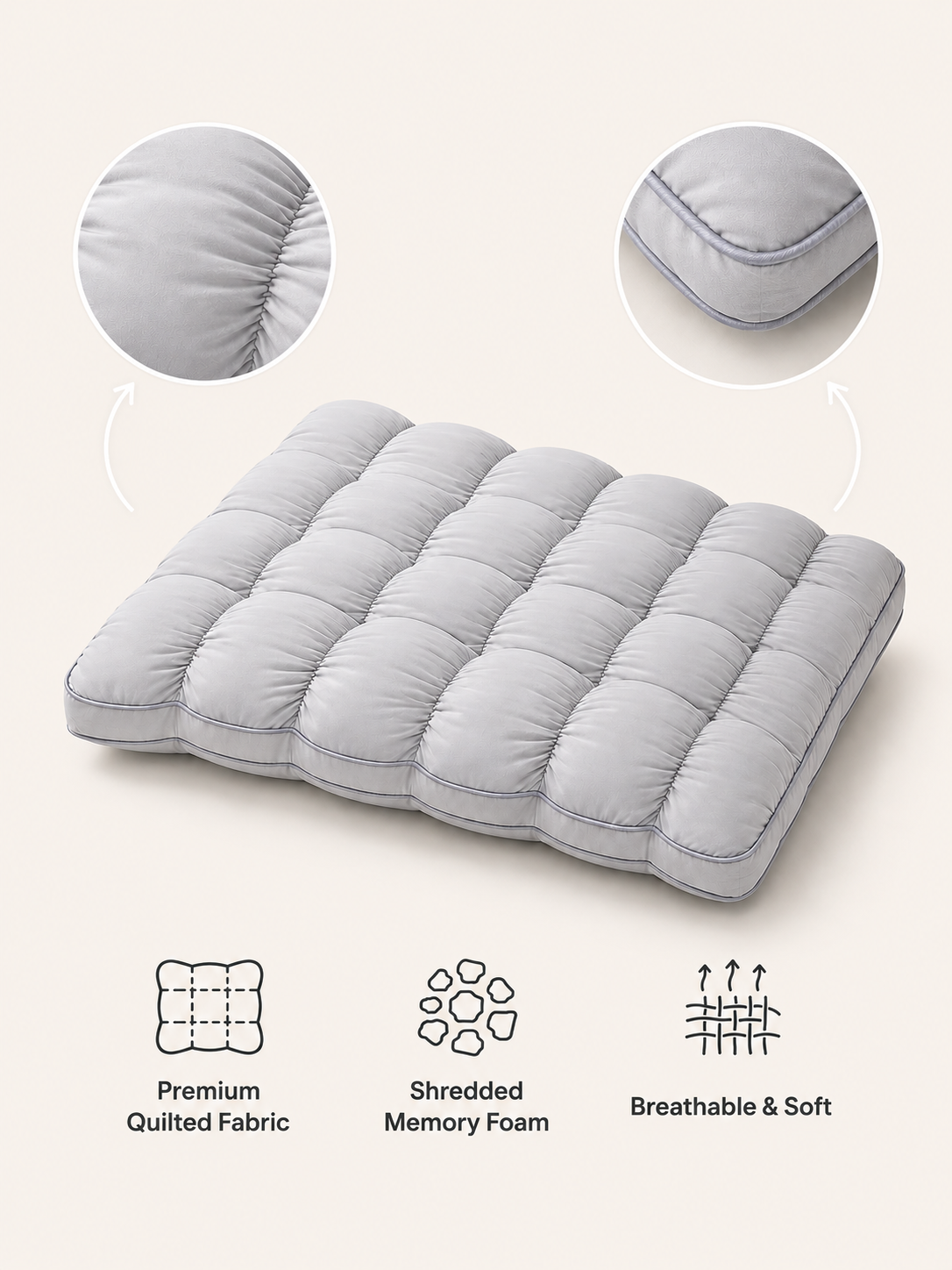 Quilted Cloud Cervical Pillow